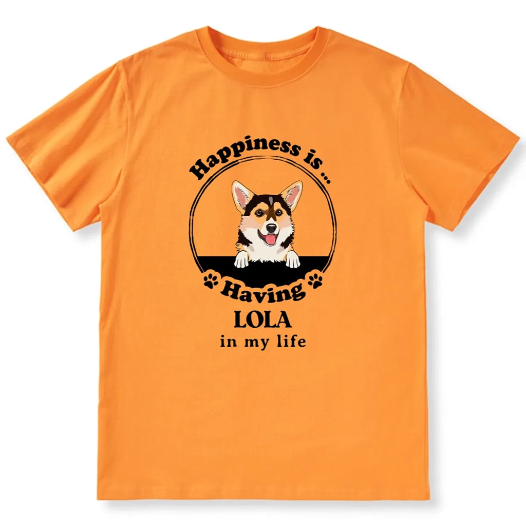 Happiness Is Having A Dog - Personalized Custom T-shirt