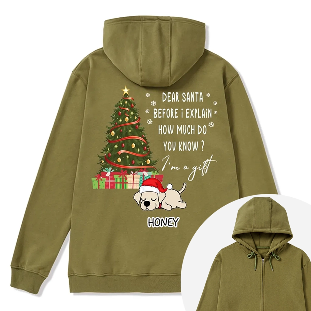 I'm A Gift - Personalized Custom Christmas Zipper Hoodie