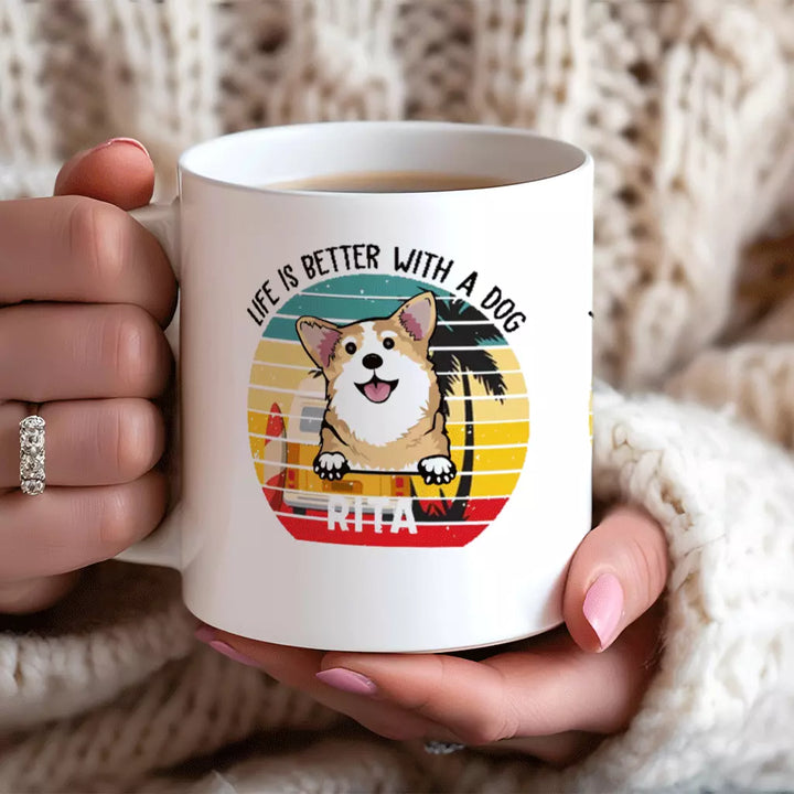 Life Is Better With A Dog - Personalized Custom Coffee Mug