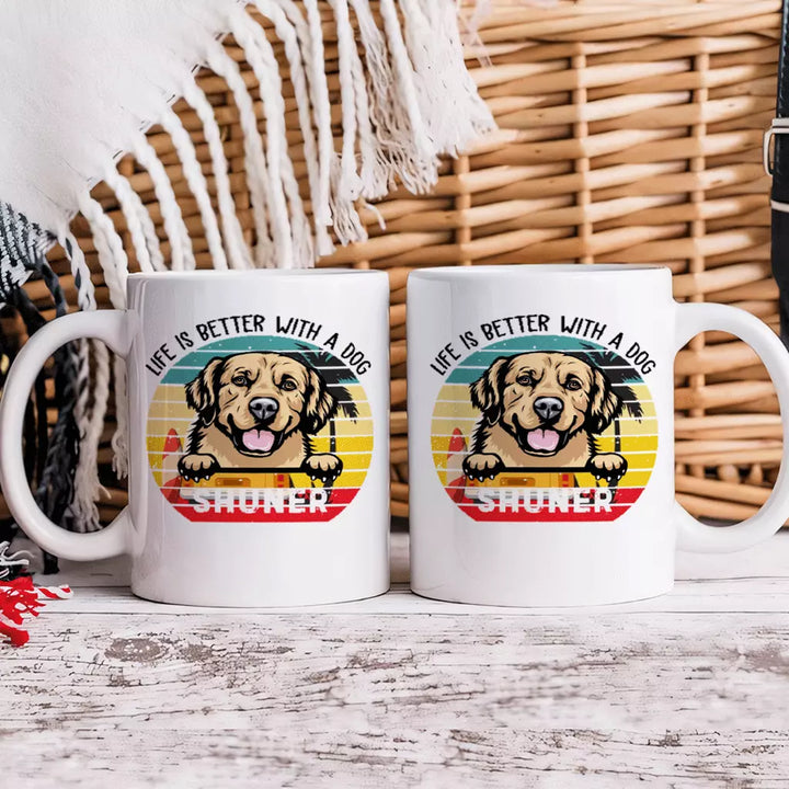 Life Is Better With A Dog - Personalized Custom Coffee Mug