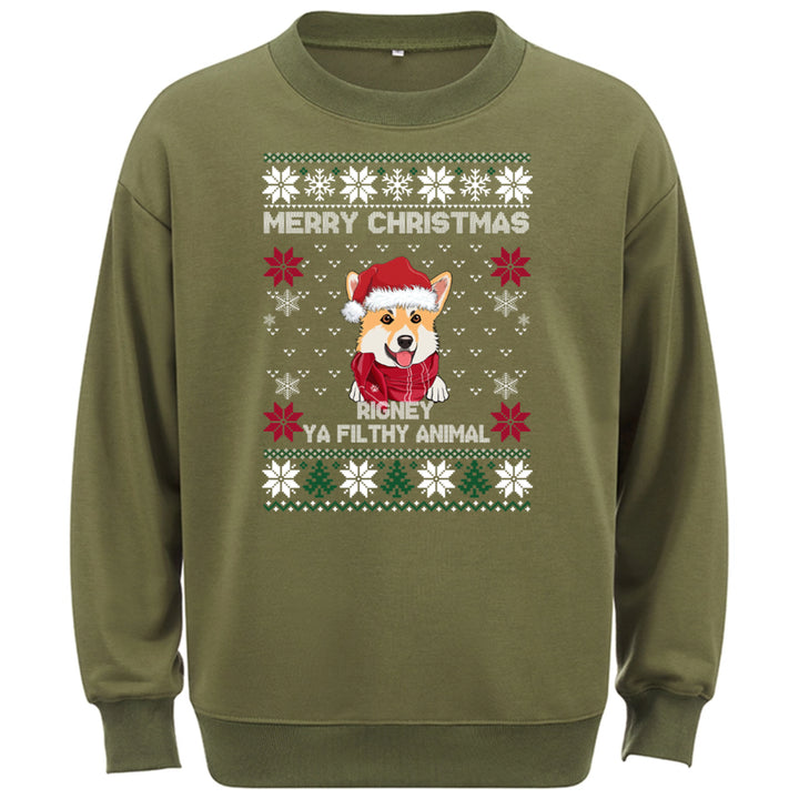 Merry Christmas Ya Filthy Animal - Personalized Custom Christmas Sweatshirt