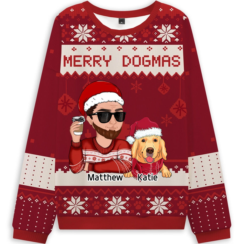 Merry Dogmas - Personalized Custom Christmas Ugly Sweatshirt