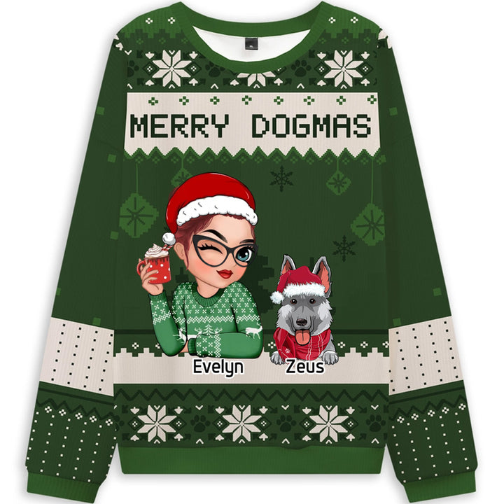Merry Dogmas - Personalized Custom Christmas Ugly Sweatshirt