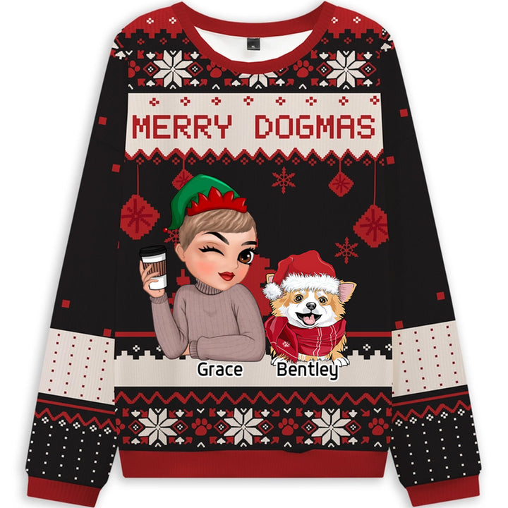 Merry Dogmas - Personalized Custom Christmas Ugly Sweatshirt