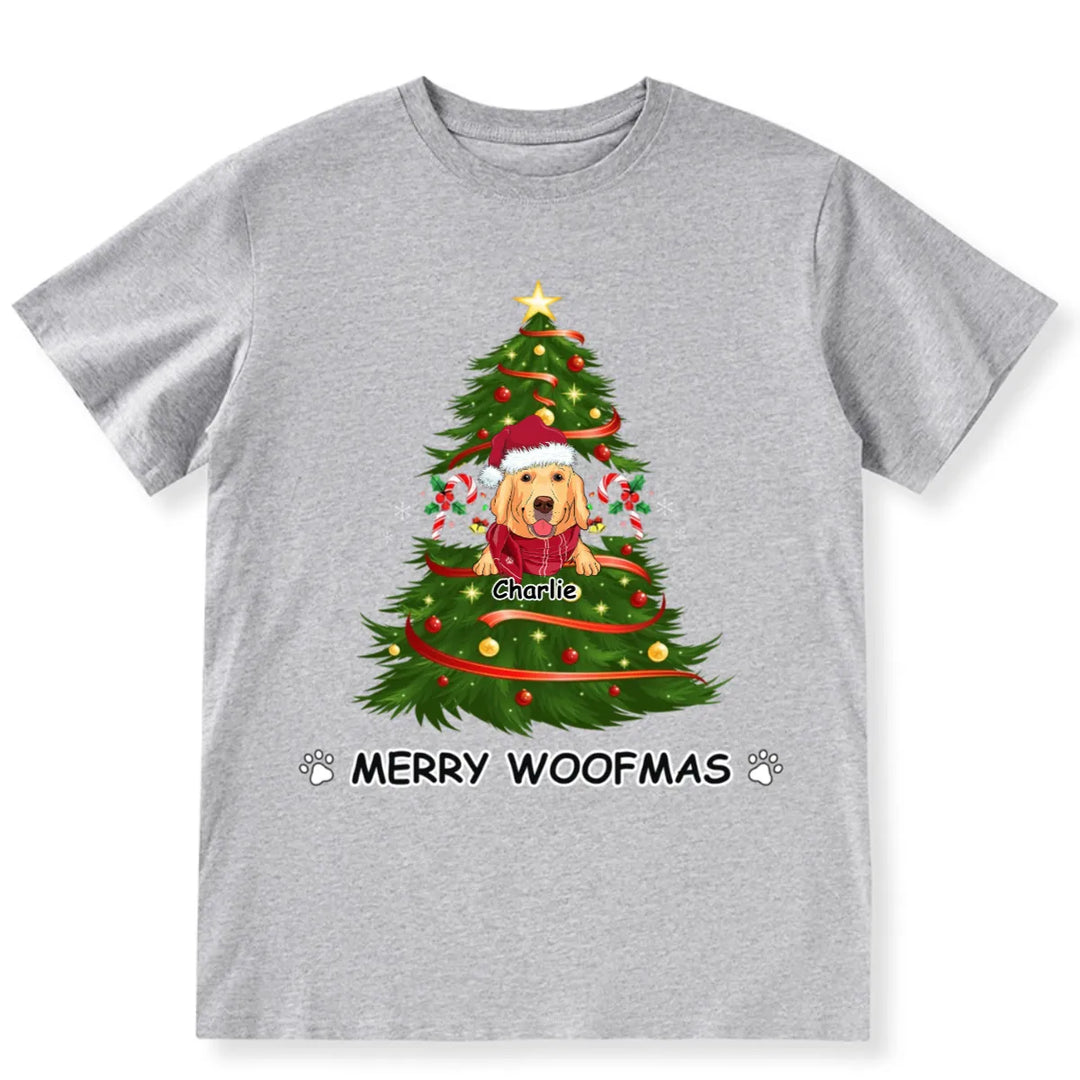 Merry Woofmas Dog Tree - Personalized Custom Christmas T-shirt