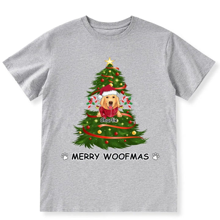 Merry Woofmas Dog Tree - Personalized Custom Christmas T-shirt