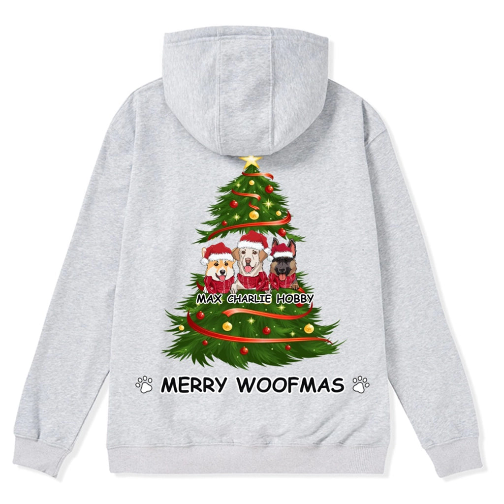 Merry Woofmas Dog Tree - Personalized Custom Christmas Zipper Hoodie
