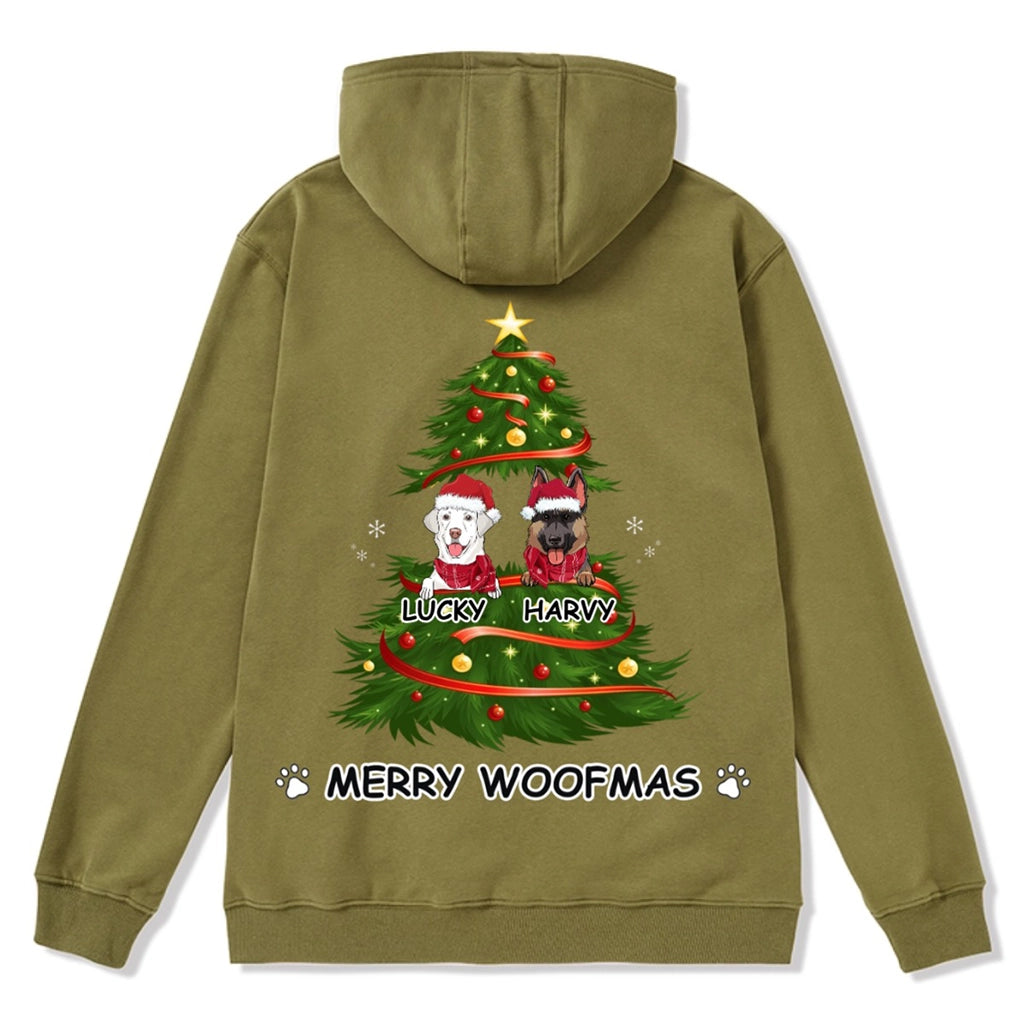 Merry Woofmas Dog Tree - Personalized Custom Christmas Zipper Hoodie