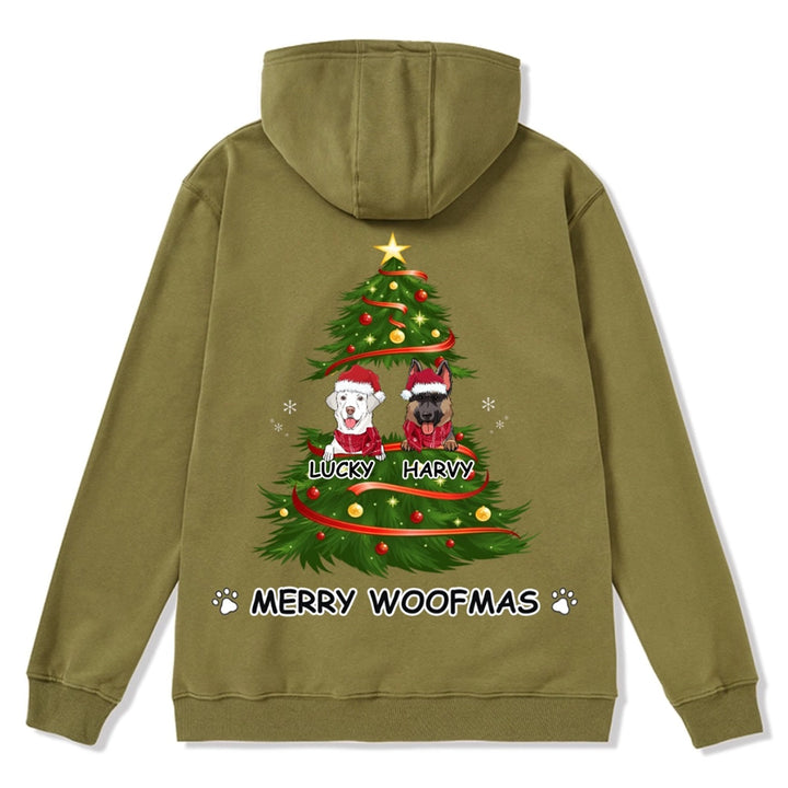 Merry Woofmas Dog Tree - Personalized Custom Christmas Zipper Hoodie