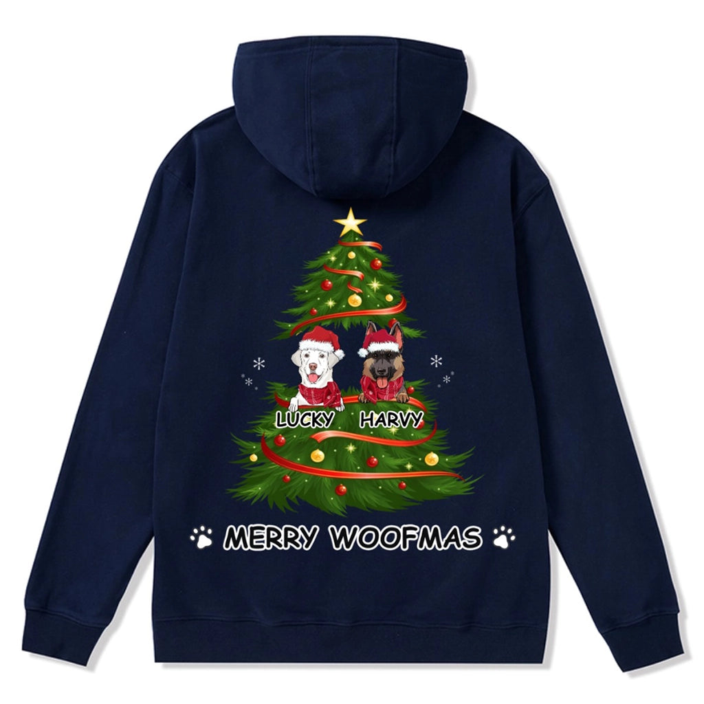 Merry Woofmas Dog Tree - Personalized Custom Christmas Zipper Hoodie