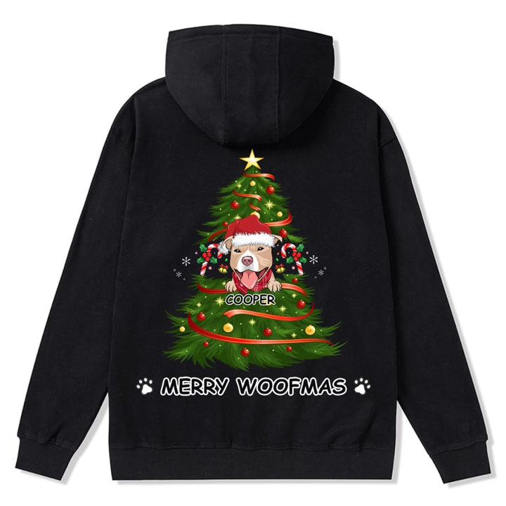 Merry Woofmas Dog Tree - Personalized Custom Christmas Zipper Hoodie