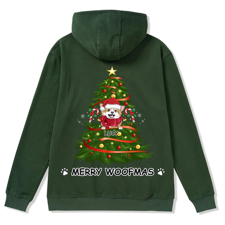 Merry Woofmas Dog Tree - Personalized Custom Christmas Zipper Hoodie