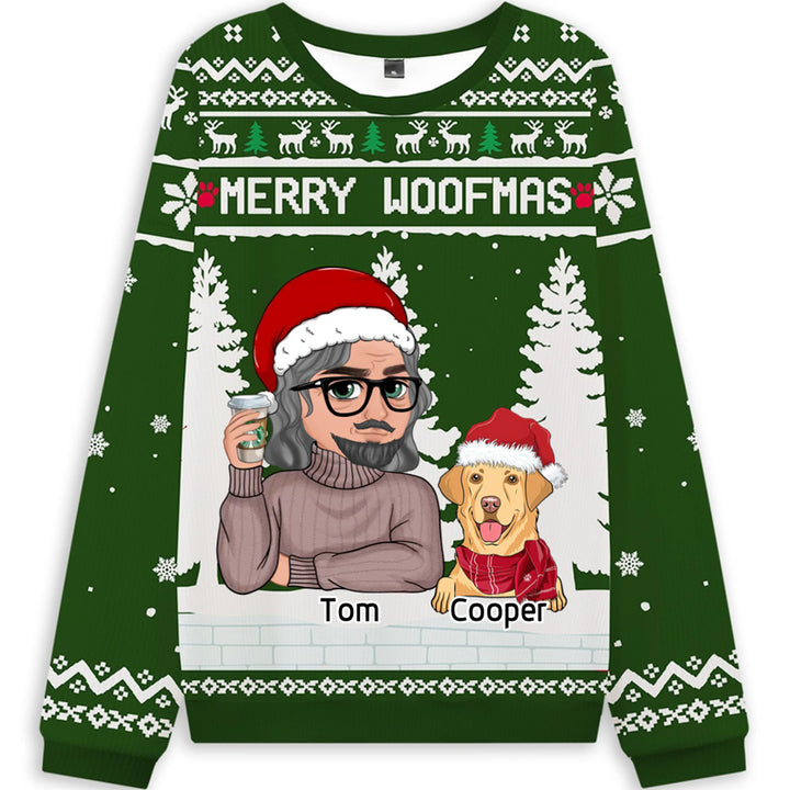 Merry Woofmas To My Mom/Dad - Personalized Custom Christmas Ugly Sweatshirt
