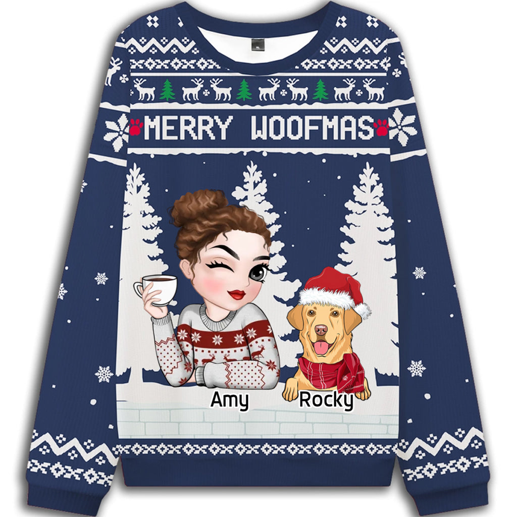 Merry Woofmas To My Mom/Dad - Personalized Custom Christmas Ugly Sweatshirt