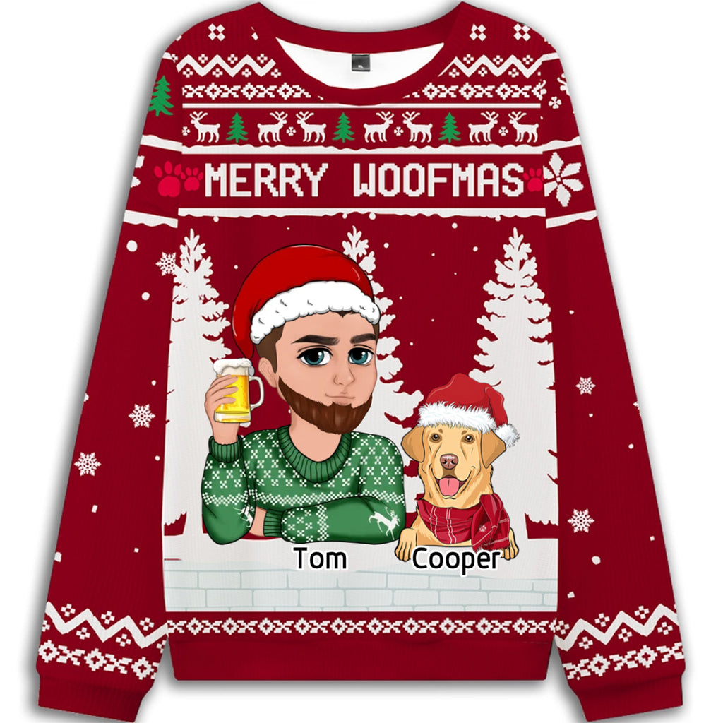 Merry Woofmas To My Mom/Dad - Personalized Custom Christmas Ugly Sweatshirt