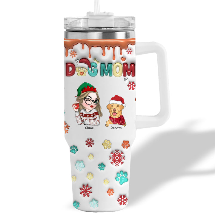 Mom Of Dogs Christmas Ver 2 - Personalized Custom Christmas 40 Oz Tumbler