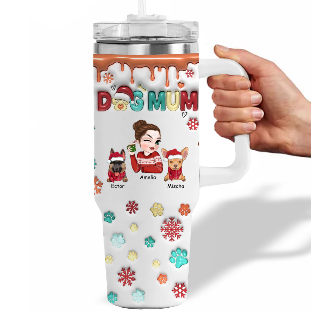 Mom Of Dogs Christmas Ver 2 - Personalized Custom Christmas 40 Oz Tumbler