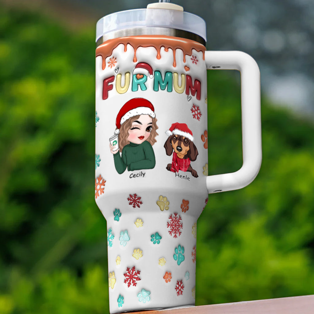 Mom Of Dogs Christmas Ver 2 - Personalized Custom Christmas 40 Oz Tumbler