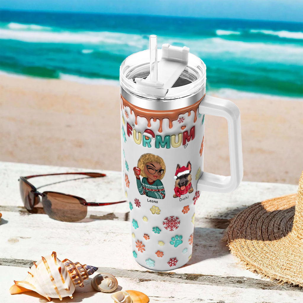 Mom Of Dogs Christmas Ver 2 - Personalized Custom Christmas 40 Oz Tumbler