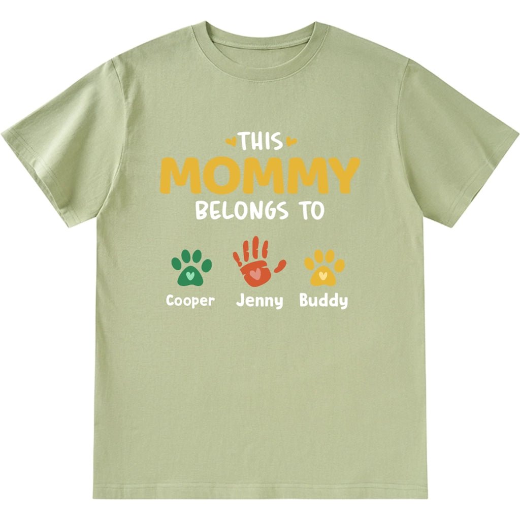 Mommy Belongs To Paws - Personalized Custom Unisex T-Shirt