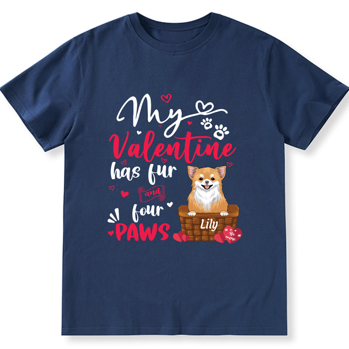 My Valentine Has Fur And four Legs - Personalized Custom Unisex T-shirt