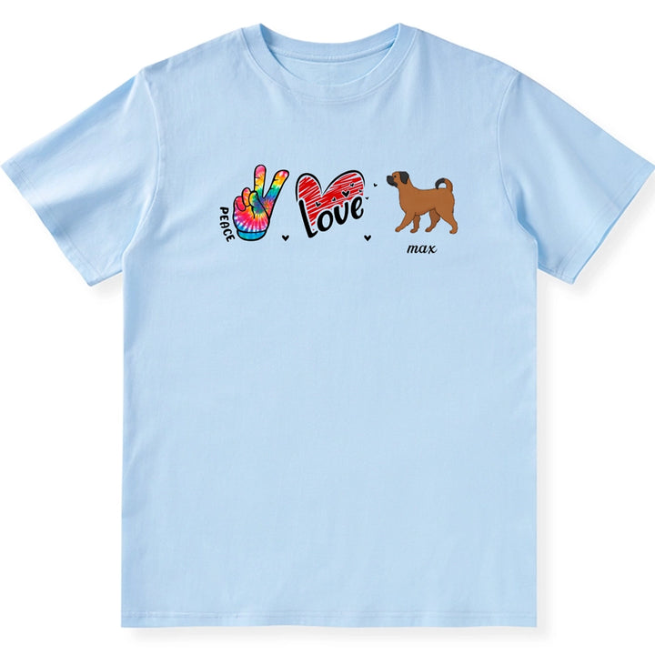 Peace Love Heart Dog - Personalized Custom Unisex T-Shirt