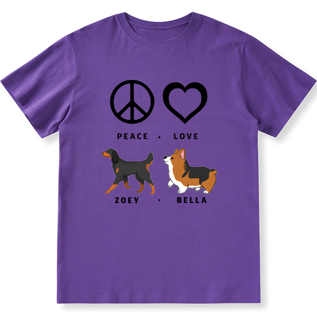 Peace Love Dog 2 - Personalized Custom Unisex T-shirt