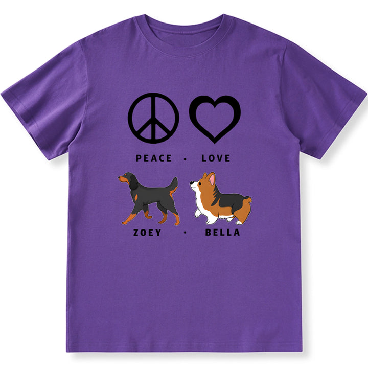 Peace Love Dog 2 - Personalized Custom Unisex T-shirt