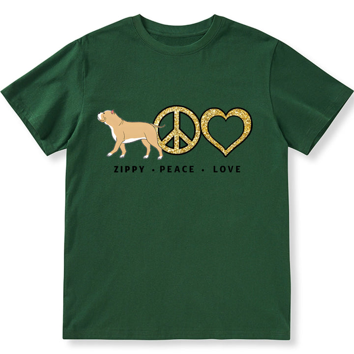 Peace Love Dog 2 - Personalized Custom Unisex T-shirt