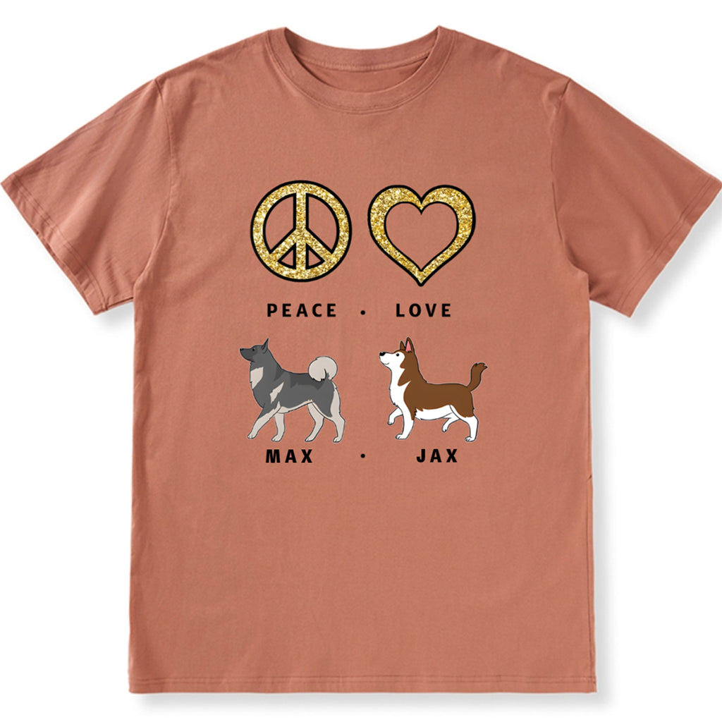 Peace Love Dog 2 - Personalized Custom Unisex T-shirt