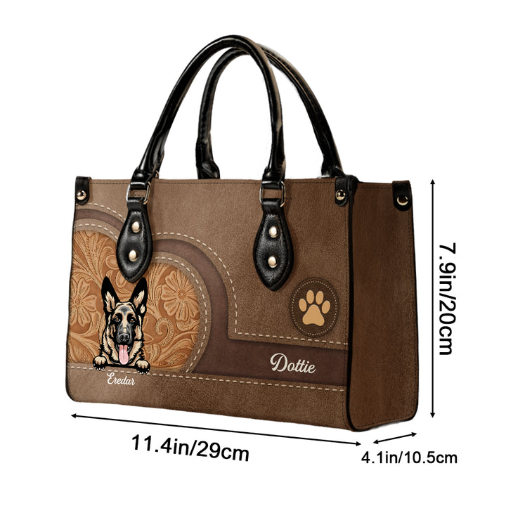 Personalized Gift for Dog Lovers - Personalized Custom PU Leather Handbag