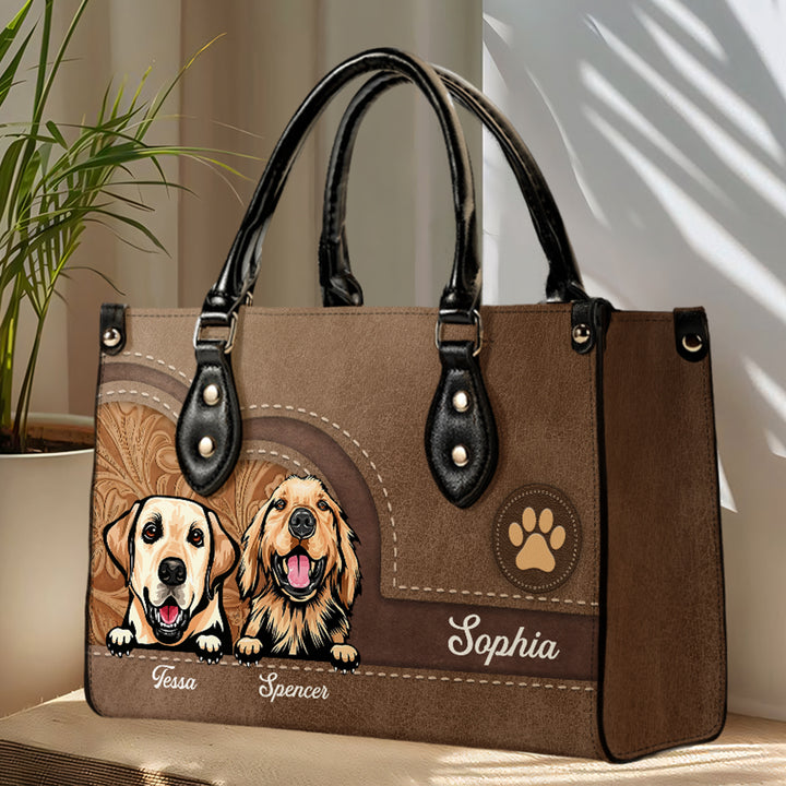 Personalized Gift for Dog Lovers - Personalized Custom PU Leather Handbag