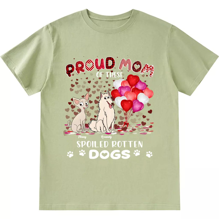 Proud Dog Mom Of Theses Babies - Personalized Custom Unisex T-shirt