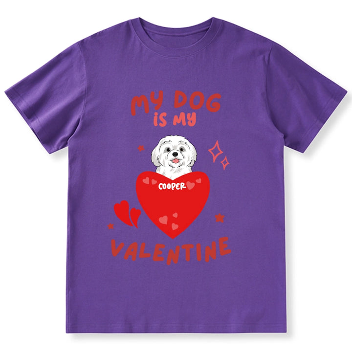 Red Heart Dog Valentine's Day - Personalized Custom Unisex T-shirt
