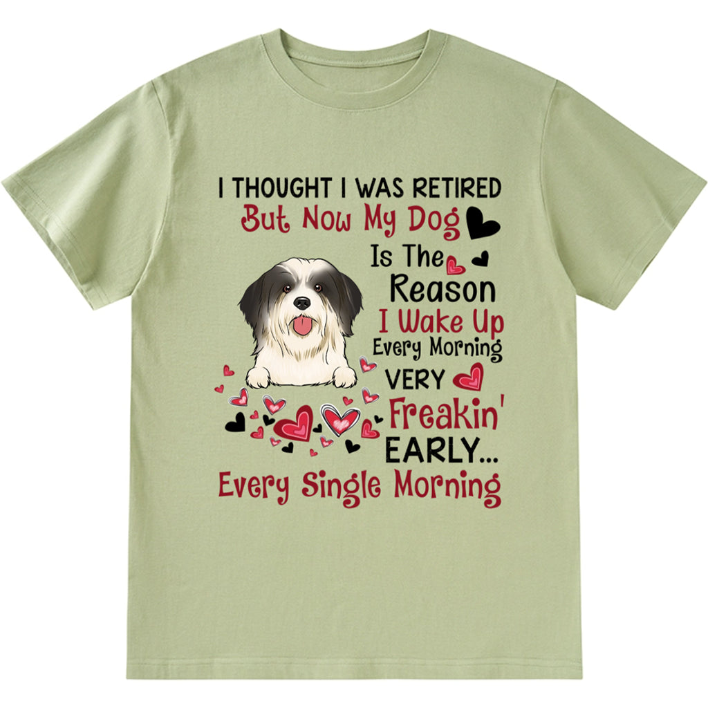 Retired With My Dog - Personalized Custom Unisex T-shirt
