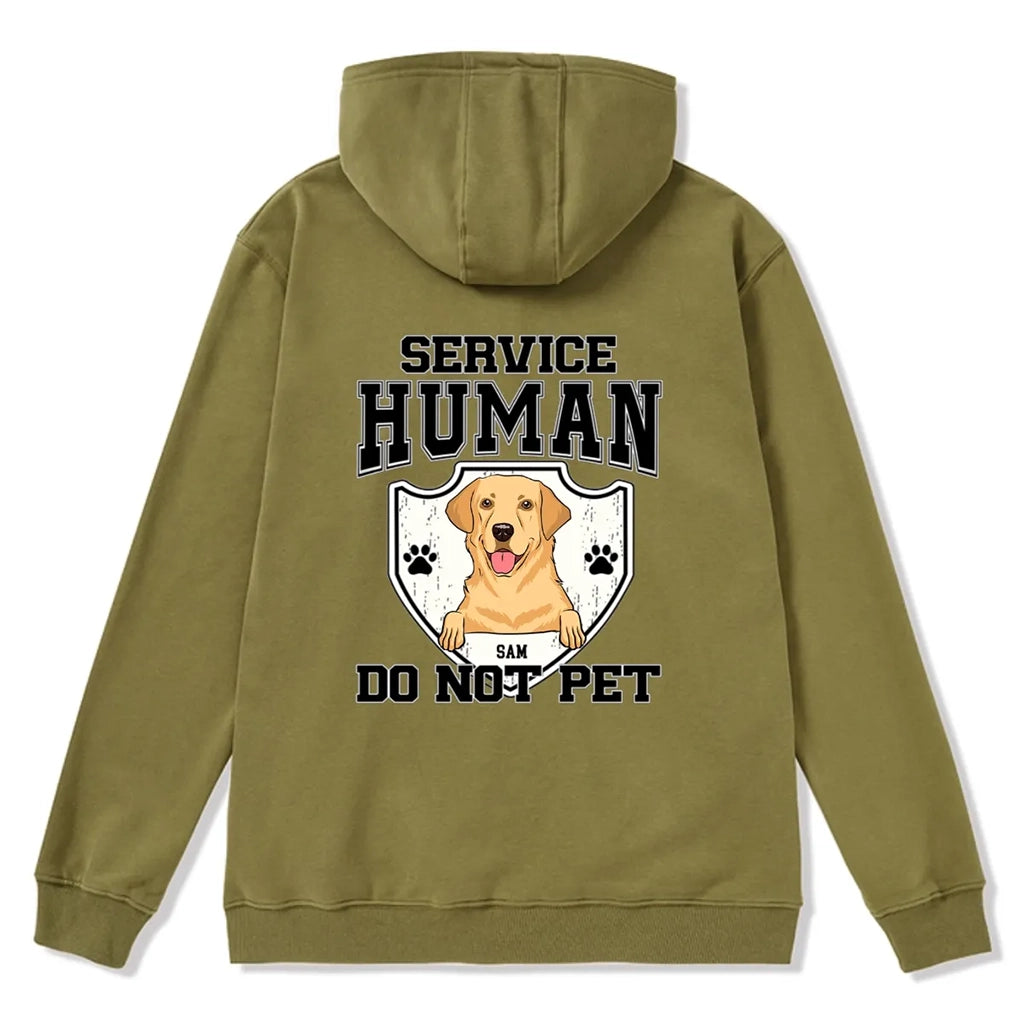 Service Human, Do Not Pet 10 - Personalized Custom Zipper Hoodie