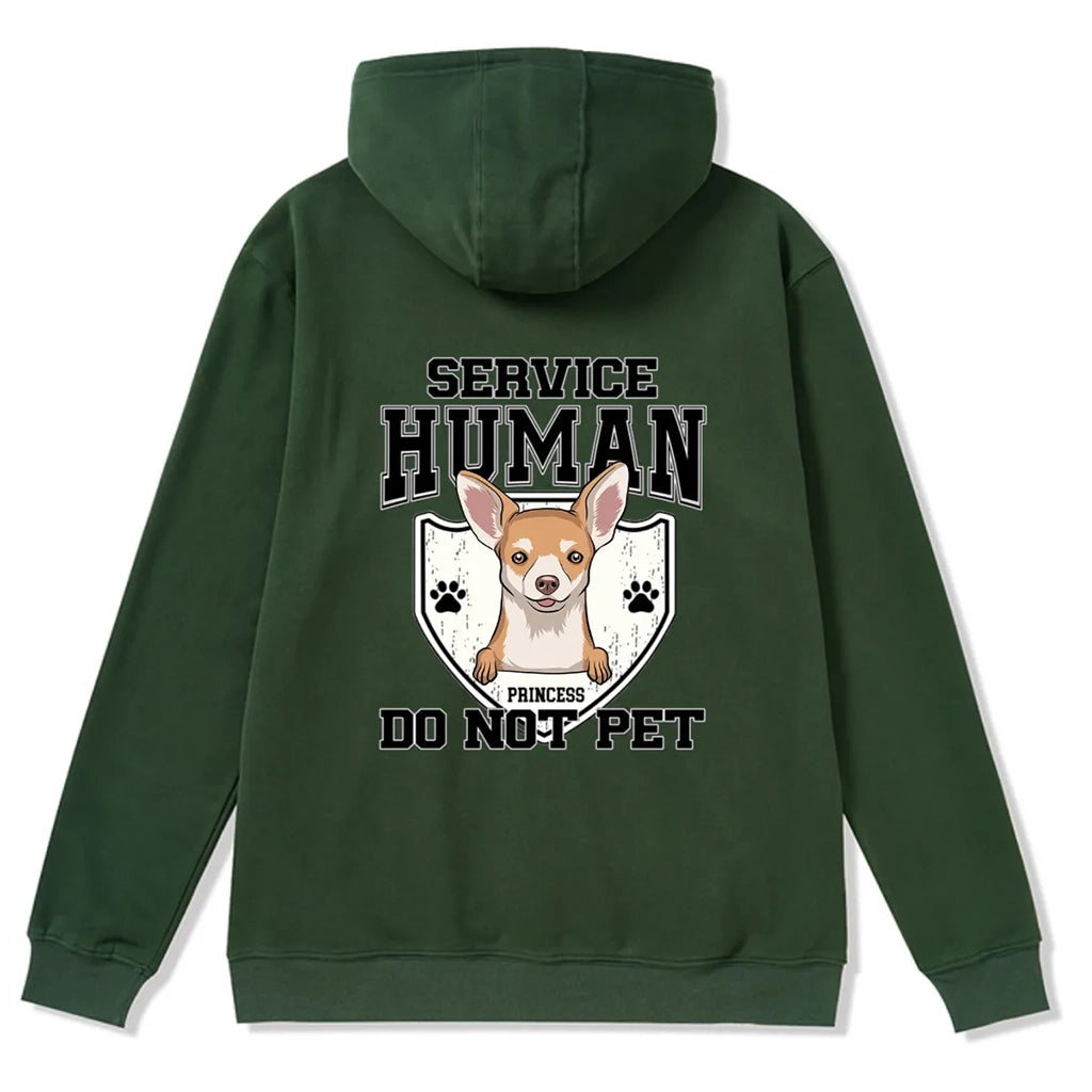 Service Human, Do Not Pet 10 - Personalized Custom Zipper Hoodie