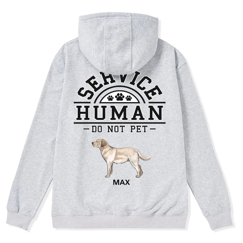 Service Human, Do Not Pet 2 - Personalized  Custom Zipper Hoodie