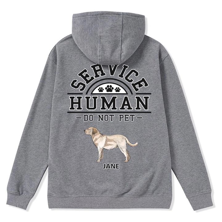 Service Human, Do Not Pet 2 - Personalized  Custom Zipper Hoodie