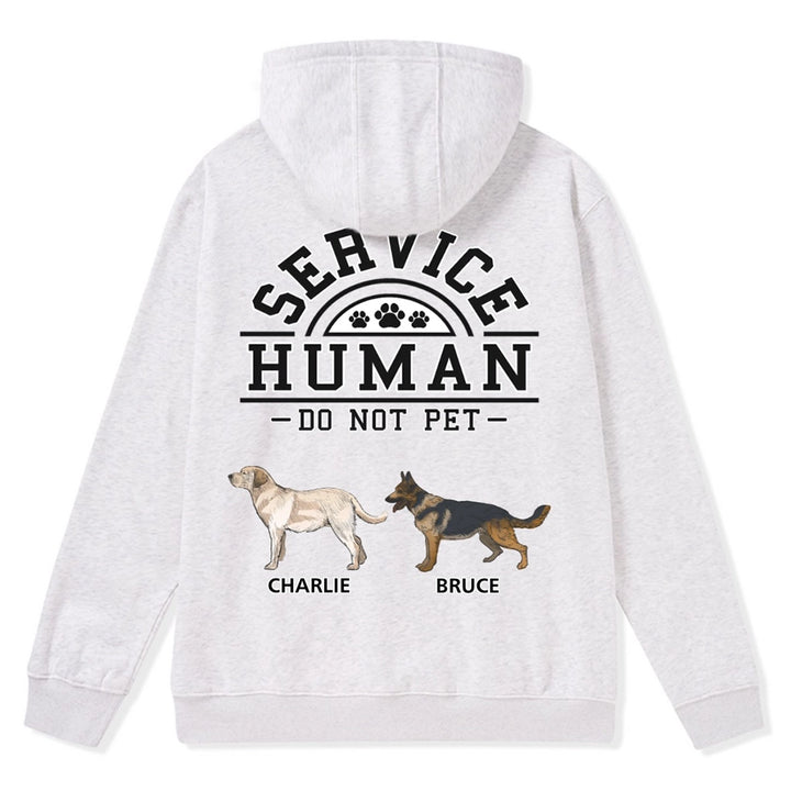 Service Human, Do Not Pet 2 - Personalized  Custom Zipper Hoodie