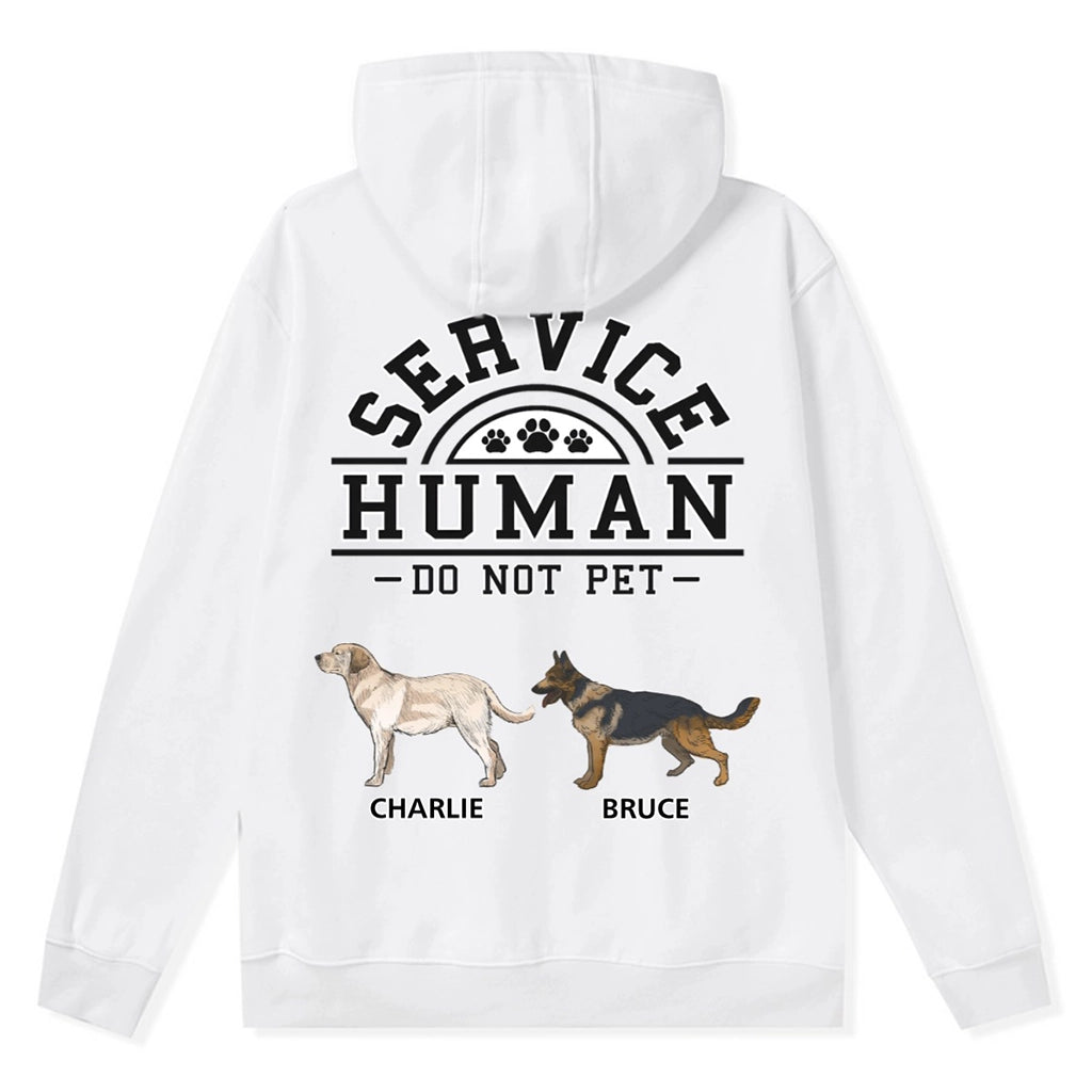 Service Human, Do Not Pet 2 - Personalized  Custom Zipper Hoodie