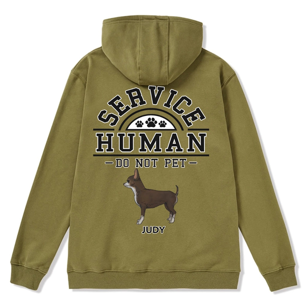 Service Human, Do Not Pet 2 - Personalized  Custom Zipper Hoodie