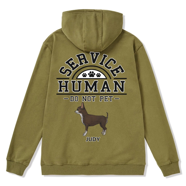 Service Human, Do Not Pet 2 - Personalized  Custom Zipper Hoodie