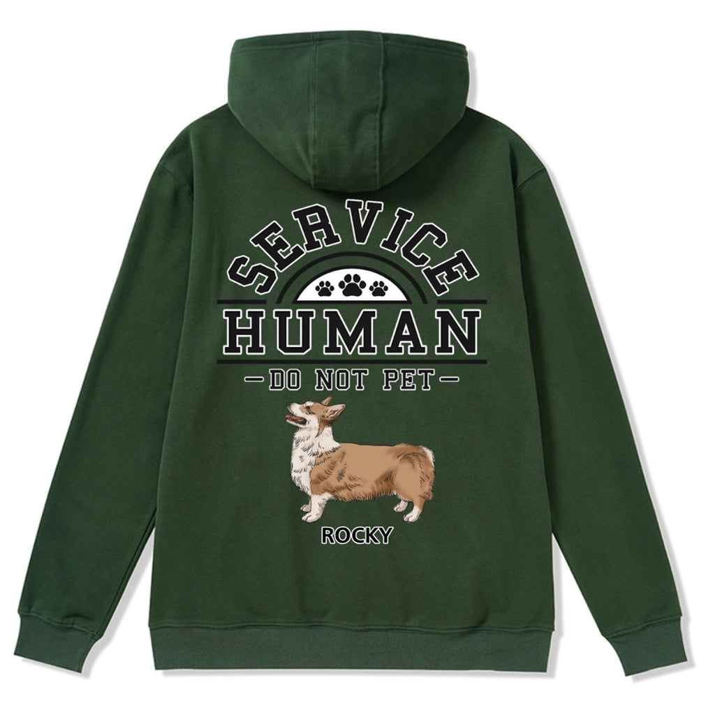Service Human, Do Not Pet 2 - Personalized  Custom Zipper Hoodie