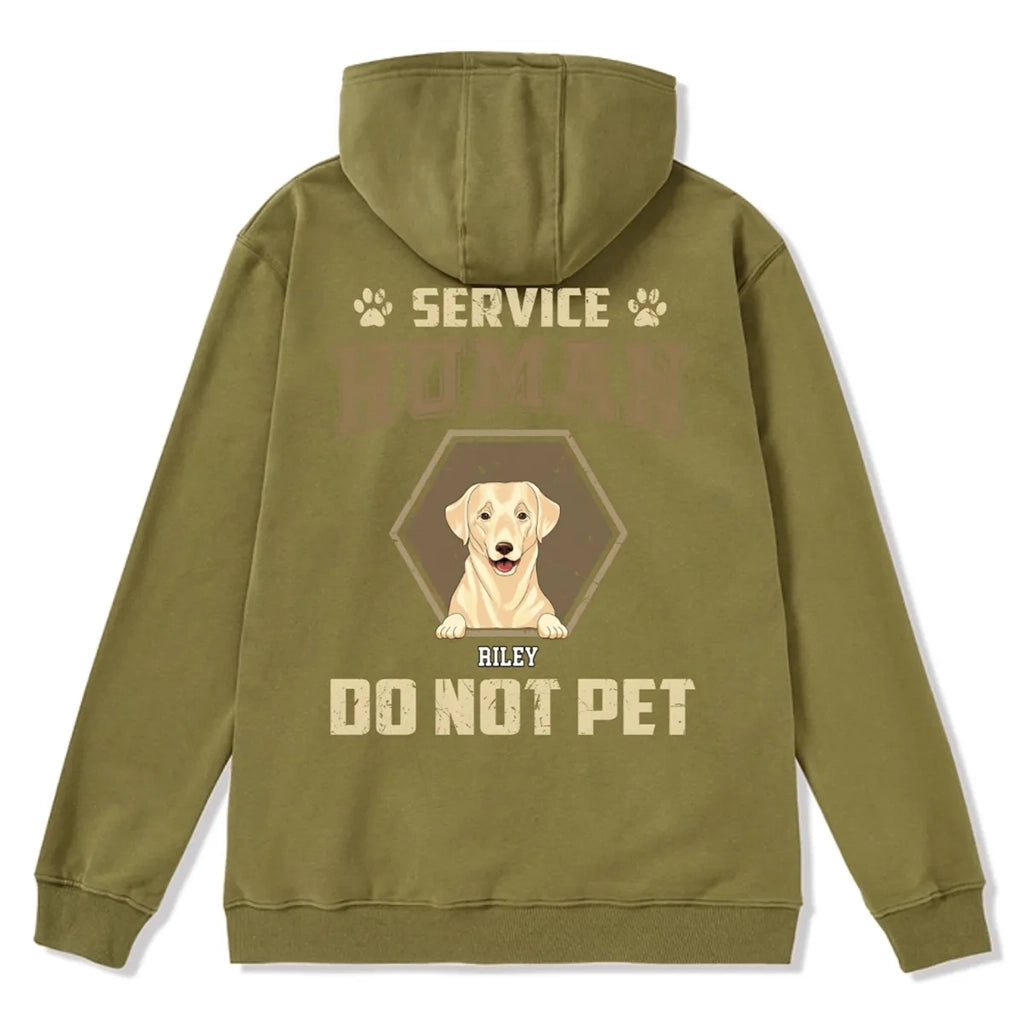 Service Human, Do Not Pet 4 - Personalized Custom Zipper Hoodie