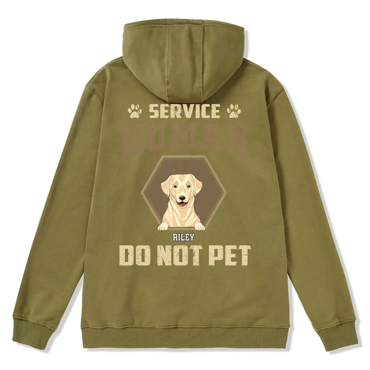 Service Human, Do Not Pet 4 - Personalized Custom Zipper Hoodie