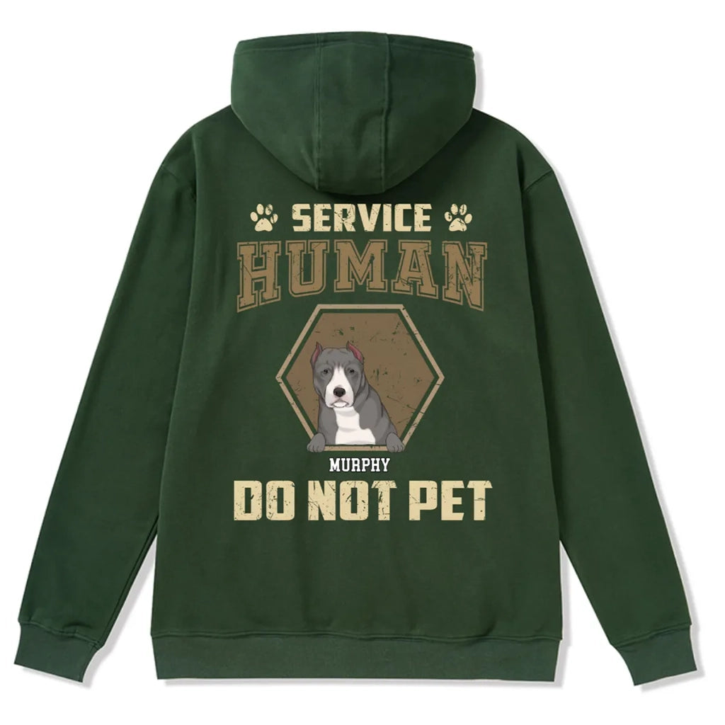 Service Human, Do Not Pet 4 - Personalized Custom Zipper Hoodie