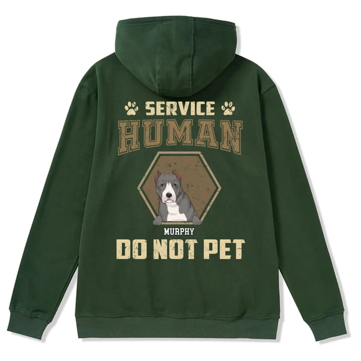 Service Human, Do Not Pet 4 - Personalized Custom Zipper Hoodie