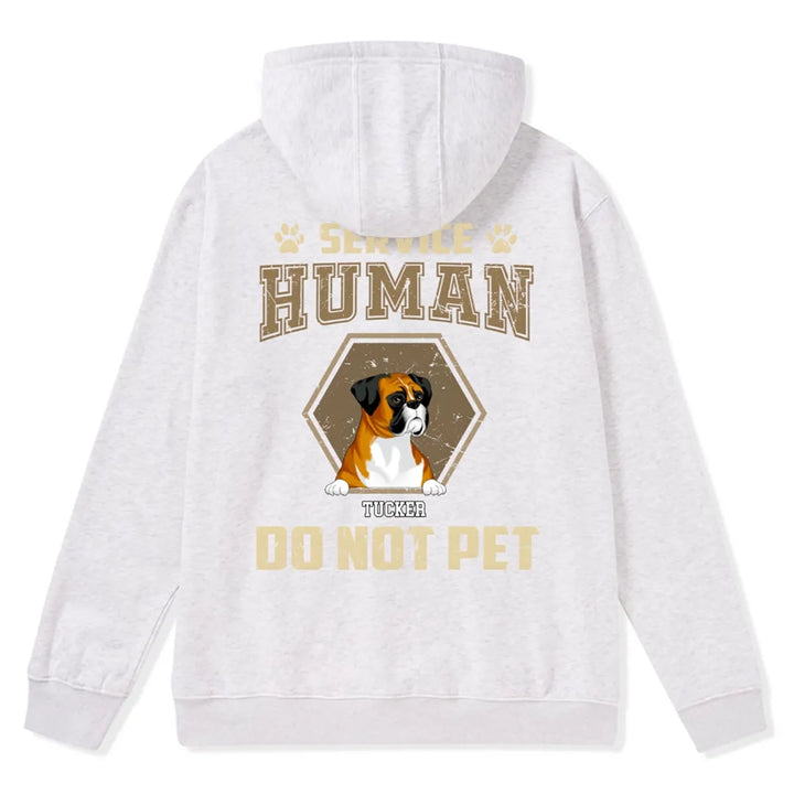 Service Human, Do Not Pet 4 - Personalized Custom Zipper Hoodie