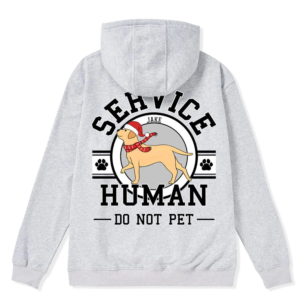 Service Human, Do Not Pet Christmas Version- Personalized Custom Zipper Hoodie